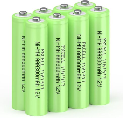 PKCELL 8 Pack Rechargeable AAA Batteries, 1.2V 300mAh NiMH High-Performance Triple A Batteries, Long-Lasting and Pre-Charged Battery for Garden Solar Light Lamp, Flashlights, TV Remotes in Kuwait