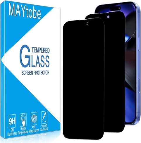 MAYtobe 2-Pack Privacy Screen Protector for iPhone 16 Plus Tempered Glass in Kuwait