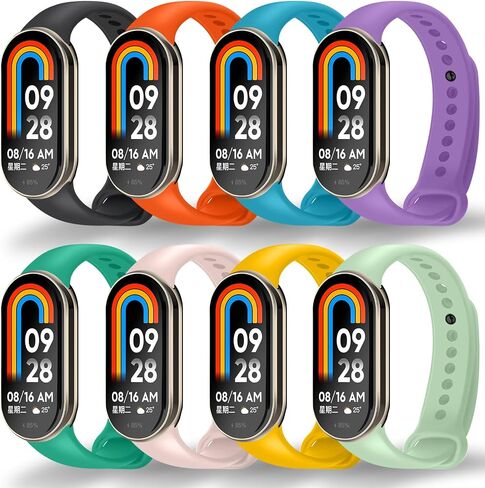 BANGTING Pack of 3 - 12 Replacement Wristbands for Xiaomi Mi Band 10/9/8, Compatible with Xiaomi Smart Band 10 9 8, Breathable Sports Bracelet Made of Soft TPU, Adjustable, Quick Change Design in Kuwait