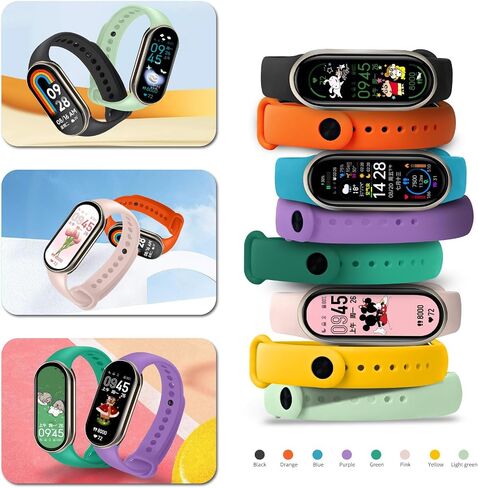 BANGTING Pack of 3 - 12 Replacement Wristbands for Xiaomi Mi Band 10/9/8, Compatible with Xiaomi Smart Band 10 9 8, Breathable Sports Bracelet Made of Soft TPU, Adjustable, Quick Change Design in Kuwait