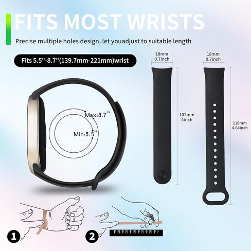 BANGTING Pack of 3 - 12 Replacement Wristbands for Xiaomi Mi Band 10/9/8, Compatible with Xiaomi Smart Band 10 9 8, Breathable Sports Bracelet Made of Soft TPU, Adjustable, Quick Change Design in Kuwait