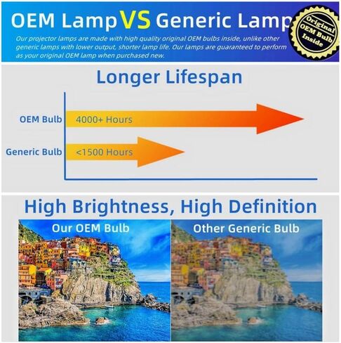 IET Lamps Genuine OEM Replacement Lamp for Vivitek 5811118004-SVV Projector (Osram Bulb Inside) in Kuwait