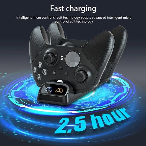 Switch 2 Pro Controller Charger Dock, Dual USB-C Charging Station for Switch Pro Controller, Compatible with PS5, Xbox Series X|S and Elite Series 2, LED Indicators, USB-C Adapters Included in Kuwait