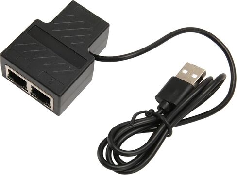 RJ45 Splitter Adapter 1 to 2, 100Mbps Ethernet Splitter Plug and Play LAN Network Connector for Cat5 Cat5e Cat6 Cat7 Cat8 Cables, Internet Splitter for Computers TV Boxes Routers in Kuwait