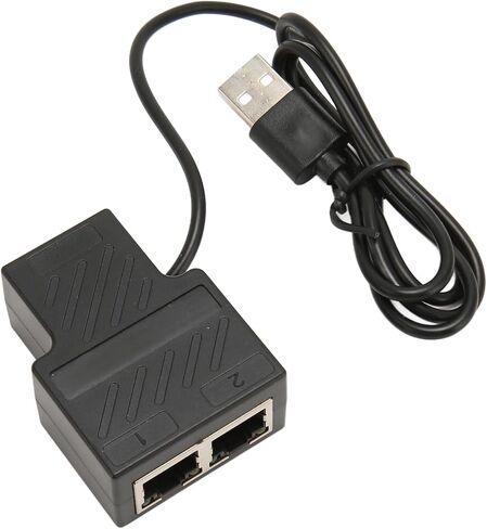 RJ45 Splitter Adapter 1 to 2, 100Mbps Ethernet Splitter Plug and Play LAN Network Connector for Cat5 Cat5e Cat6 Cat7 Cat8 Cables, Internet Splitter for Computers TV Boxes Routers in Kuwait