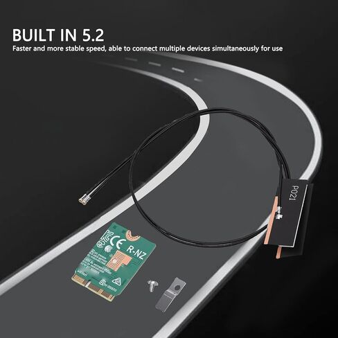 Fockety WiFi 6E Adapter, 22nm Process MT7920 Chip 1800Mbps Dual Band 2.4GHz 5GHz with BT5.2 and MU MIMO Technology for Laptop 10 11 OpenWrt M. 2230 A E Interface in Kuwait