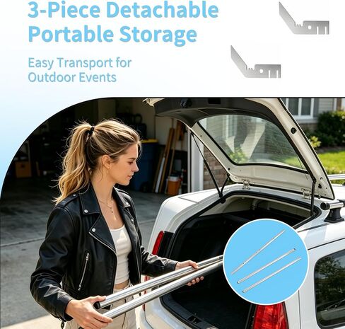 4-10FT Double Crossbar Backdrop Stand Adjustable Cross Bar with Hangers Telescoping Pipe and Drape Crossbars in Kuwait