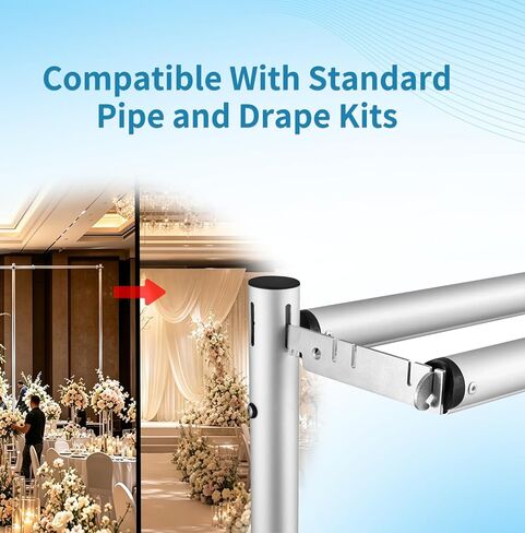 4-10FT Double Crossbar Backdrop Stand Adjustable Cross Bar with Hangers Telescoping Pipe and Drape Crossbars in Kuwait