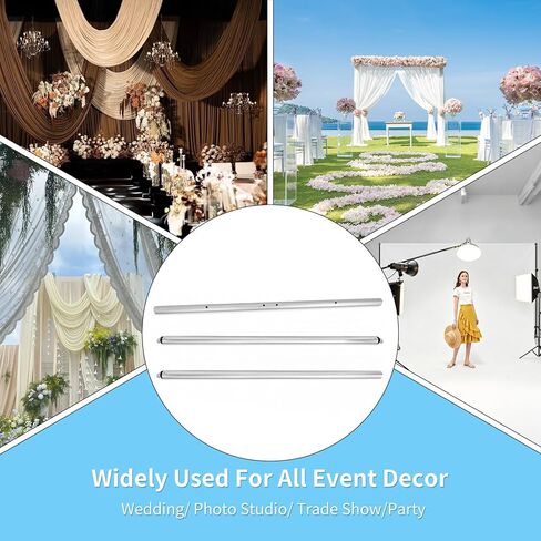 4-10FT Double Crossbar Backdrop Stand Adjustable Cross Bar with Hangers Telescoping Pipe and Drape Crossbars in Kuwait