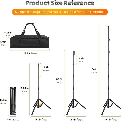 Jiang&Rong Black Screen Backdrop Stand Kit 5x7.5FT with Reverse FoldingBase in Kuwait