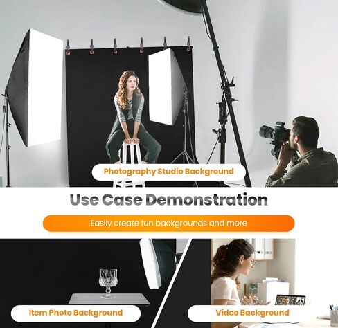 Jiang&Rong Black Screen Backdrop Stand Kit 5x7.5FT with Reverse FoldingBase in Kuwait