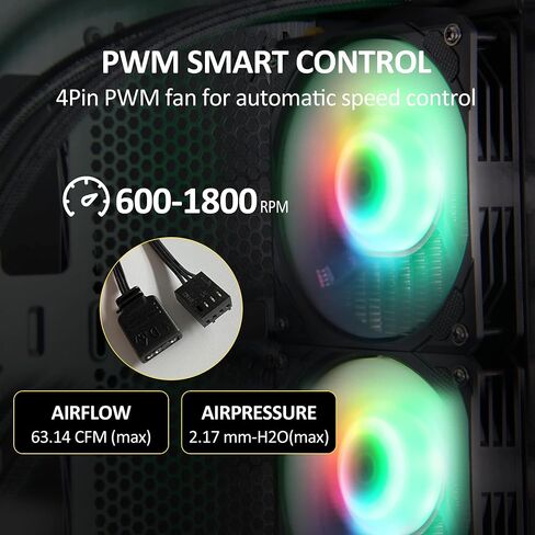240mm AIO CPU Liquid Cooler with Addressable RGB PWM Fan for Intel & AMD in Kuwait