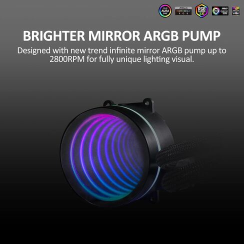 240mm AIO CPU Liquid Cooler with Addressable RGB PWM Fan for Intel & AMD in Kuwait
