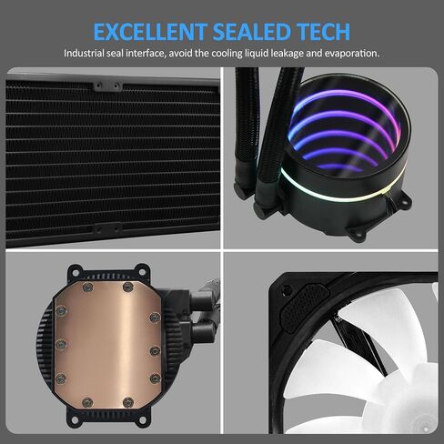 240mm AIO CPU Liquid Cooler with Addressable RGB PWM Fan for Intel & AMD in Kuwait