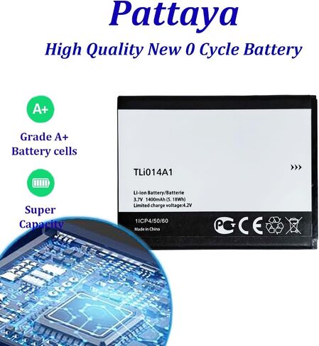 Pattaya TLI014A1 Battery Replacement for Alcate l One Touch Glory 2 Inspire 2 OT-5020 M Pop OT-5040 View in Kuwait