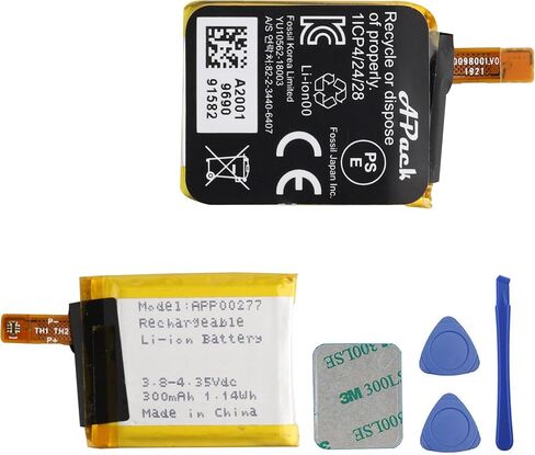 Replacement Battery APP00277 Compatible with Apack APP00277 1ICP4/24/28, 300mAh 3.8V, with Repair Tool Kit in Kuwait
