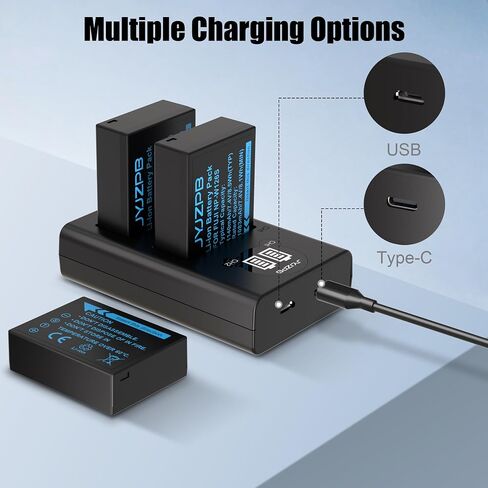 4 Pack NP-W126S Batteries for Fujifilm Camera with Dual Battery Charger in Kuwait