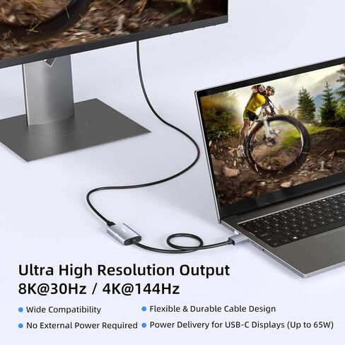 DisplayPort to USB C Adapter 8K@30Hz 4K@144Hz (DP Alt Mode Required) in Kuwait