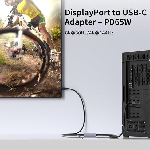 DisplayPort to USB C Adapter 8K@30Hz 4K@144Hz (DP Alt Mode Required) in Kuwait