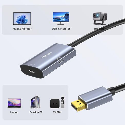 DisplayPort to USB C Adapter 8K@30Hz 4K@144Hz (DP Alt Mode Required) in Kuwait