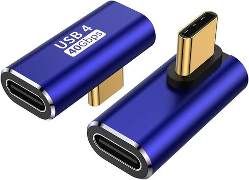 90 Degree USB C Adapter (2 Pack), L Shape Left and Right USB Type C Connector for Meta Quest, MacBook, iMac, iPad, iPhone 16 15 Series and Other Type C or Thunderbolt 4/3 Devices - Black in Kuwait