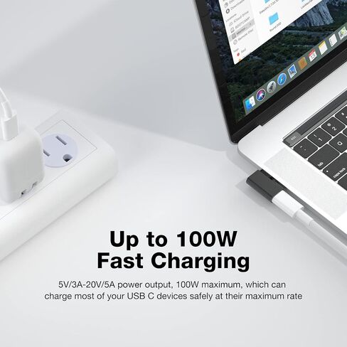 USB-C 90 Degree Adapter 4Pack, USB C Right Angle Adapter 100W 20Gbps 4K in Kuwait