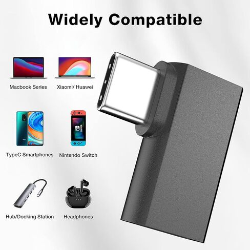 USB-C 90 Degree Adapter 4Pack, USB C Right Angle Adapter 100W 20Gbps 4K in Kuwait