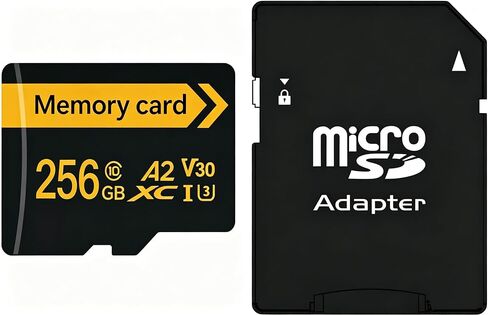 Micro Memory Card 256 GB with Adapter, C10/U3/UHS-I/A1 TransFlash Card, TF Card for Camera, Smartphone, Tablet, Drone(Black3) in Kuwait