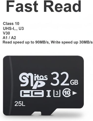 32GB Micro SD Memory Card, U3 Speed, Class 10 Memory Card for Cameras - Up to 100MB/s Read Speed in Kuwait