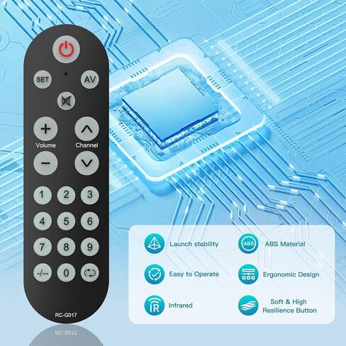 Backlit Big Button Universal Remote Control for Most of TVs Backlit, Universal TV Remote Control for Elderly, Learning Remote- Easy to Use in Kuwait