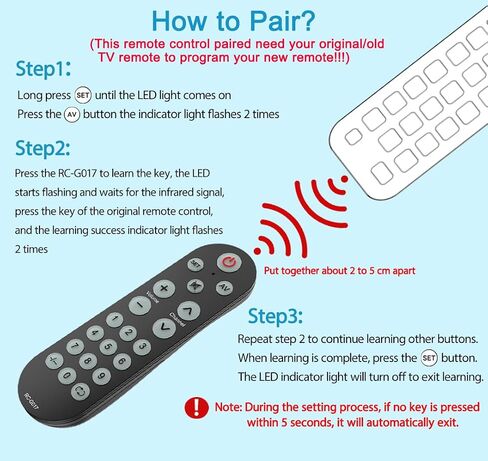 Backlit Big Button Universal Remote Control for Most of TVs Backlit, Universal TV Remote Control for Elderly, Learning Remote- Easy to Use in Kuwait