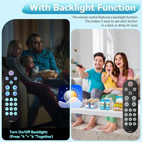 Backlit Big Button Universal Remote Control for Most of TVs Backlit, Universal TV Remote Control for Elderly, Learning Remote- Easy to Use in Kuwait