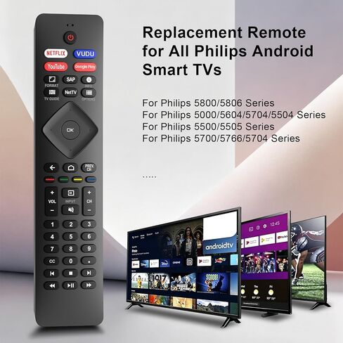 Replacement Remote for Philips Smart TV Remote Control, Universal for Philips 4K UHD Android Smart TVs in Kuwait