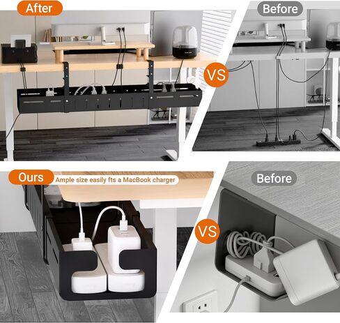 Under Desk Cable Management Tray-No Drill Clamp Moun，Expandable 25.2"–38.6" in Kuwait