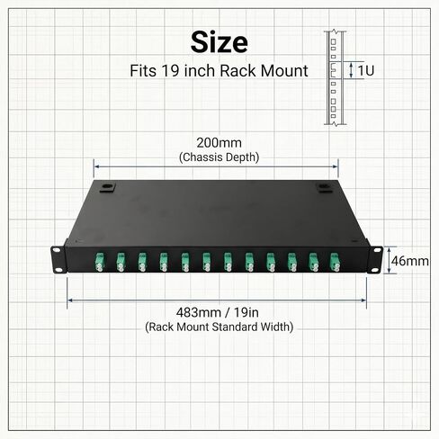 LC OM3 12 Duplex 24 Port Fiber Patch Panel 1 RU 19" Rack Box in Kuwait