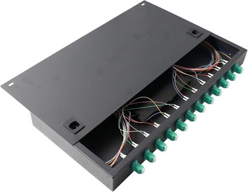 LC OM3 12 Duplex 24 Port Fiber Patch Panel 1 RU 19" Rack Box in Kuwait