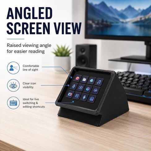 Angled Desk Stand Compatible with Elgato Stream Deck – Raised Viewing Mount | Stable Button Access | Space-Saving Creator Controller Holder in Kuwait