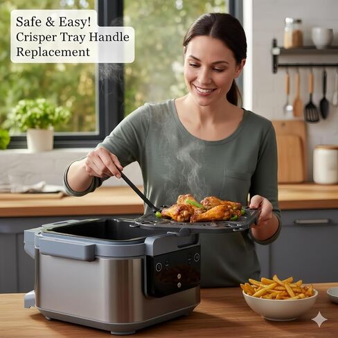 Crisper Tray Handle Replacement Compatible with Ninja Speedi Cooker, Secure Lift & Removal Tool, Quick-Snap, No-Slip Grip, Heat-Resistant Safety Handle in Kuwait