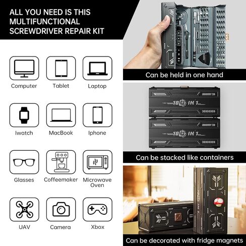 JAKEMY 180 in 1 Precision Screwdriver Set, Computer Screwdriver Kit, Professional Magnetic Repair Tool Kit with Home Drill Bits for Most Laptop, Phone, Xbox, MacBook, Game Console, Modding, DIY in Kuwait