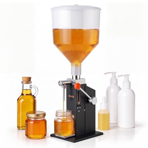 VEVOR Manual Paste Liquid Filling Machine, 5-100ml Adjustable Bottle Filling Machine, Stainless Steel Liquid Filler with 11.5L Hopper for Milk Water Juice Shampoo Honey in Kuwait