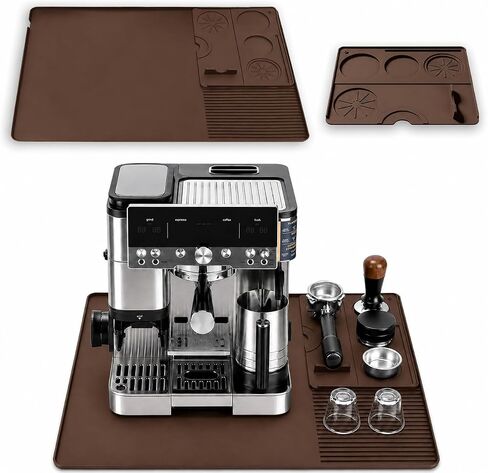 Silicone Coffee Maker Mat for Ninja Luxe ES601 & ES701: 3-in-1 Top Mat + 23.6"x15.7" Coffee Bar Mat + Espresso Tamping Mat – Food-Grade Silicone, Waterproof, Non-Slip,Heat-Resistant Coffee Accessories in Kuwait