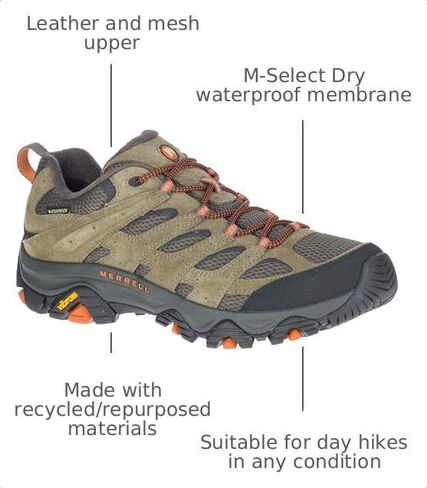 Merrell Men's Moab 3 Waterproof Hiking Boot, Beige, 9 in Kuwait