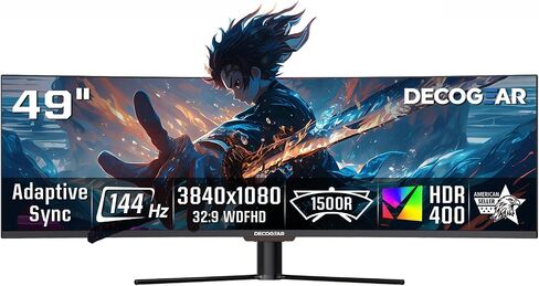 Deco Gear 40" Curved 5K2K Nano IPS Monitor, 5120x2160 UltraWide 21:9 Display, 120Hz, 99% DCI-P3, HDR, Adaptive Sync, 65W USB-C PD, 2500R, HDMI Display Port in Kuwait