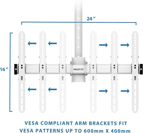 Mount-It! TV Ceiling Mount, 5-Ft Pole, 32-75", 110 lbs in Kuwait