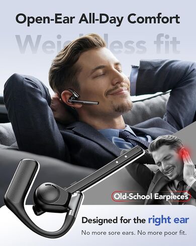 Bluetooth 6.0 Open-Ear Headset with Noise-Canceling Microphone in Kuwait