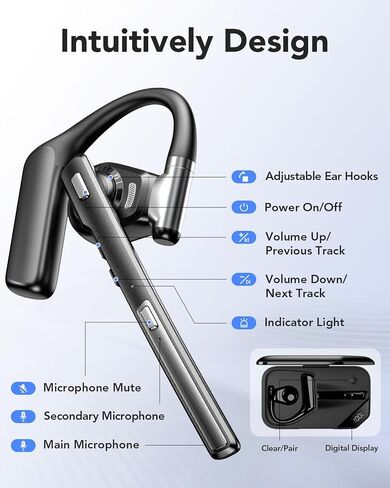 Bluetooth 6.0 Open-Ear Headset with Noise-Canceling Microphone in Kuwait