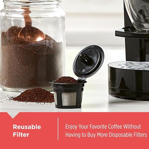 BLACK+DECKER Family Single Serve K-Cup Brewer: Large 50oz Water Reservoir, Versatile Ground Coffee & K-Cup Compatibility, Adjustable Tray for Travel Mugs in Kuwait