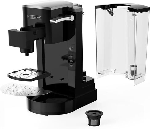 BLACK+DECKER Family Single Serve K-Cup Brewer: Large 50oz Water Reservoir, Versatile Ground Coffee & K-Cup Compatibility, Adjustable Tray for Travel Mugs in Kuwait