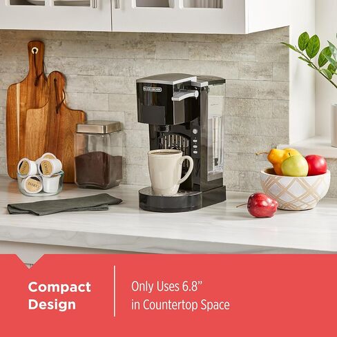 BLACK+DECKER Family Single Serve K-Cup Brewer: Large 50oz Water Reservoir, Versatile Ground Coffee & K-Cup Compatibility, Adjustable Tray for Travel Mugs in Kuwait