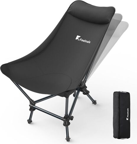 Rocking Camping Chairs, High Back Folding Camp Chair, Black-Rocker in Kuwait